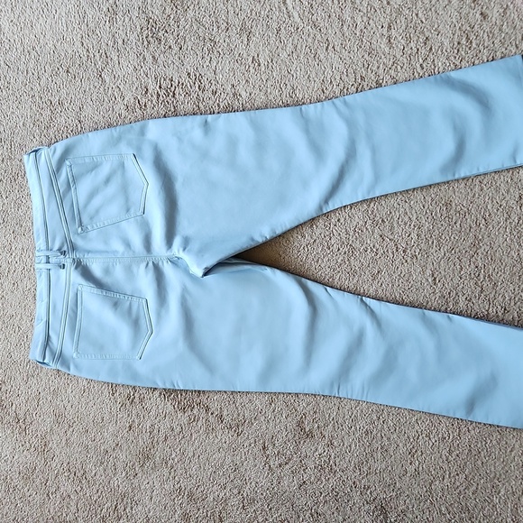 Frame Recycled Leather Le High 'N' Tight Straight Pants Light Blue 34 - Picture 5 of 7